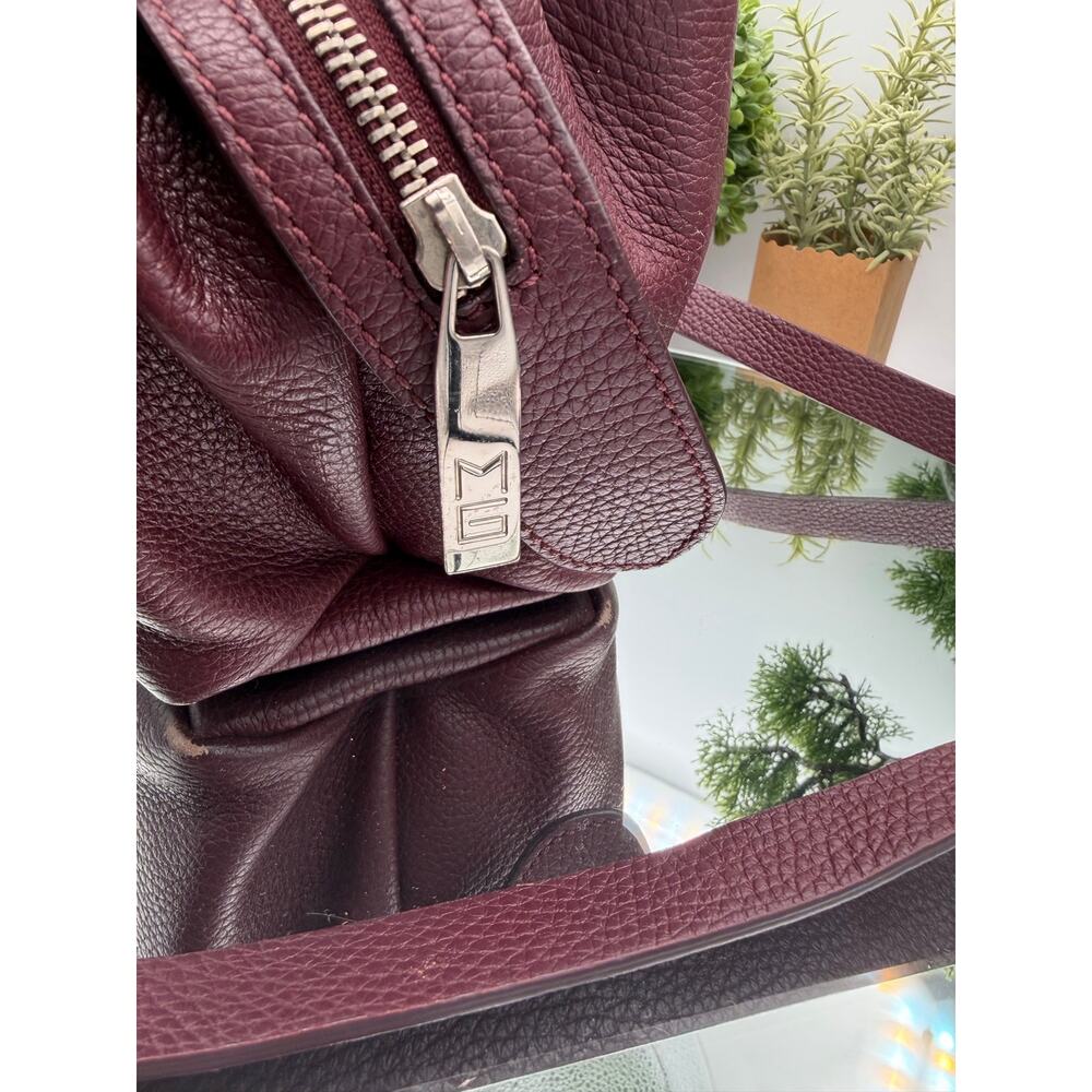 $1400 MSRP MAURO GOVERNA Dolcecalf Top Handle Satchel Bordeaux Detachable Strap - Picture 3 of 14